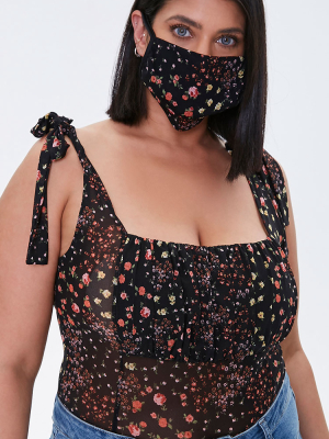 Plus Size Bodysuit & Face Mask Set