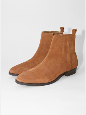 Tan Suede Choco Cuban Boots