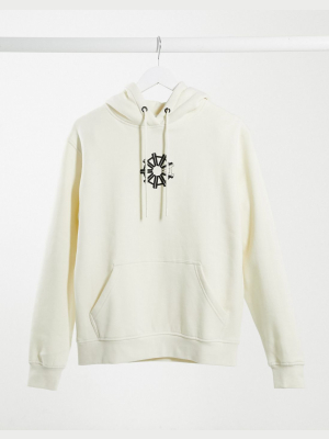 Arcminute Back Print Hoodie In Off White