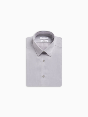 Slim Fit Herringbone Point Collar Performance Non-iron Dress Shirt