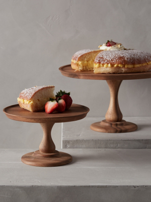 Handcarved Acacia Cake Stand