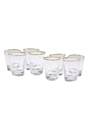 Hammered Water Glasses Set Of 8