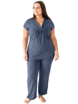 Davy Nursing & Maternity Pajamas | Slate Blue