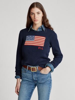 Flag Cotton Crewneck Sweater