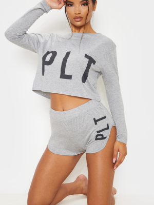 Prettylittlething Grey Short Pyjama Set