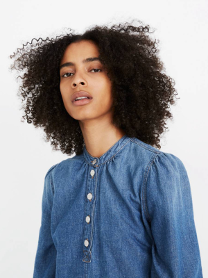 Denim Patch-pocket Popover Shirtdress