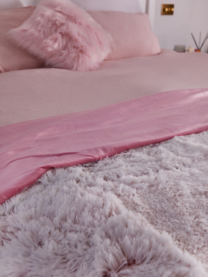 Pink Faux Fur Throw