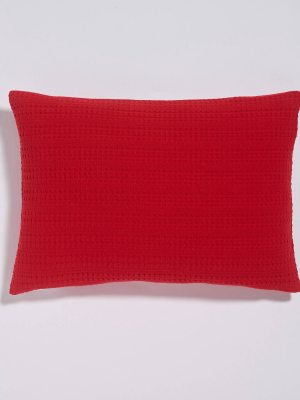 14"x20" Lumbar Clive Textured Flange Throw Pillow - Sure Fit