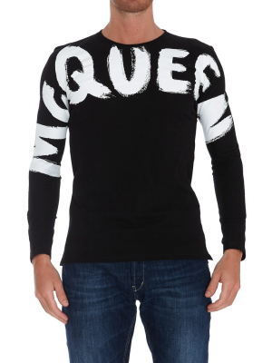 Alexander Mcqueen Graffiti Logo Long-sleeve T-shirt