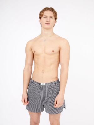 Fine Stripe Woven Boxers Black