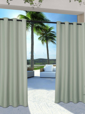 Set Of 2 120"x54" Solid Cabana Grommet Top Light Filtering Curtain Panels Light Green - Exclusive Home