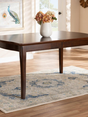 Ridge Walnut Brown Finished Extendable Dining Table