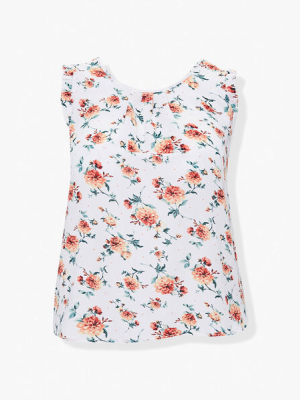 Plus Size Floral Sleeveless Top