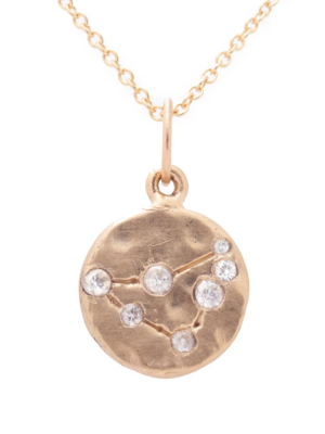 Valley Rose Capricorn Constellation Necklace In White Sapphire