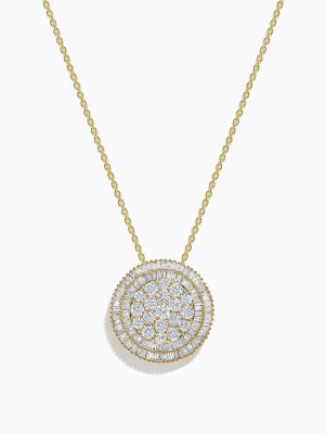 Effy D'oro 14k Yellow Gold Diamond Disk Pendant, 1.60 Tcw