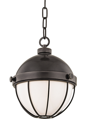 Hudson Valley Lighting Sumner Pendant - Old Bronze & White