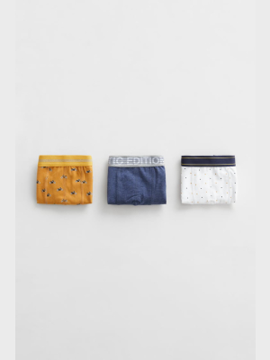 Three-pack Of Motorcycle Print Boxers