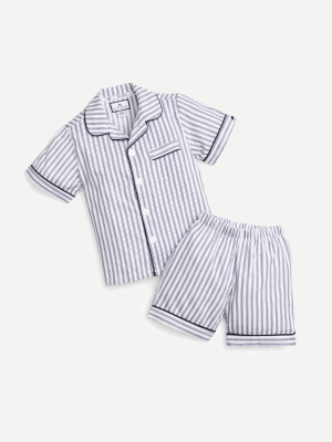 Petite Plume™ Short Pajama Set In Navy Stripes