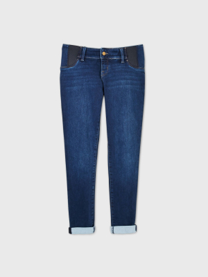 Maternity Side Panel Brushed Back Skinny Jeans - Isabel Maternity By Ingrid & Isabel™ Blue Dusk