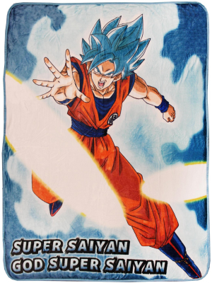 Dragon Ball Z Super Goku Super Saiyan Blue Fleece Throw Blanket