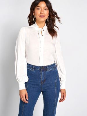 Frilled With Joy Button-up Top