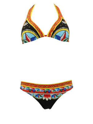 Dolce & Gabbana Carretto Print Bikini Set