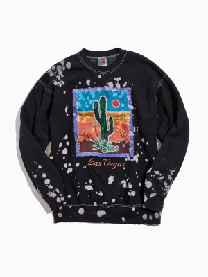 Vintage Bleach Splatter Overdyed Crew Neck Sweatshirt