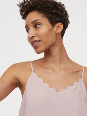Scallop-trimmed Camisole Top