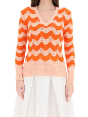 Marni Zigzag Intarsia Knit Jumper