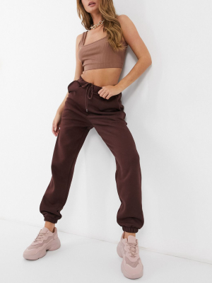 Asos Design Oversized Sweatpants In Chocolate