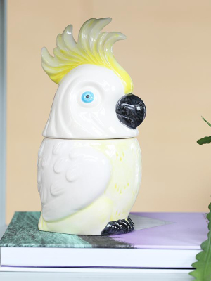 Cockatoo Ceramic Jar In Yellow By &klevering