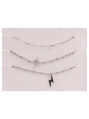 Sky Of Stars Rhodium Bracelet Set