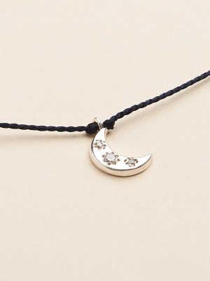 Sterling Silver Jivala Charm Necklace - Moon