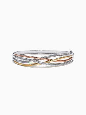 Effy Trio 14k Tri-color Gold Diamond Bangle, 1.03 Tcw