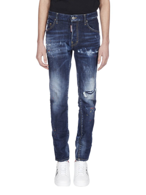 Dsquared2 Mid-rise Ripped Slim Fit Jeans