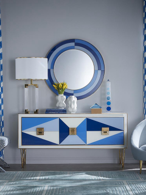 Jonathan Adler Harlequin Credenza - Multi Blue