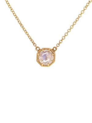 Crown Bezel Moonstone Necklace