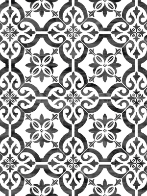 Porto Tile Peel-and-stick Wallpaper In Onyx From The Luxe Haven Collection By Lillian August