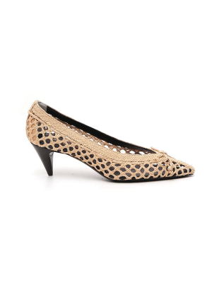 Saint Laurent Pointed-toe Braided Pumps