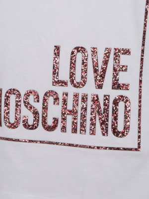 Love Moschino Glitter Logo Printed T-shirt