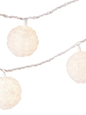 11' Rosette Globe String Lights White - Room Essentials™