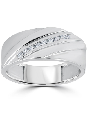 Pompeii3 1/6ct Mens Diamond Ring 10k White Gold