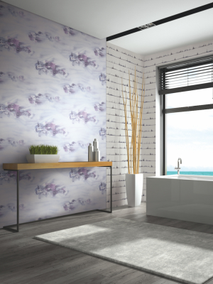 Ophelia Wallpaper In Lilac And Silver From The Solaris Collection By Mayflower Wallpaper