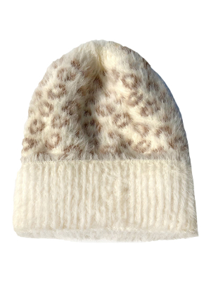 'ivonna' Leopard Printed Fleece Beanie (3 Colors)