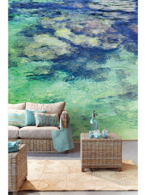 El Aqua Aqua Tropical Moire Sea Wall Mural By Eijffinger For Brewster Home Fashions