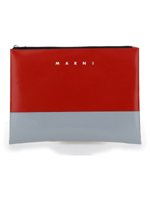 Marni Two-tone Logo Clutch