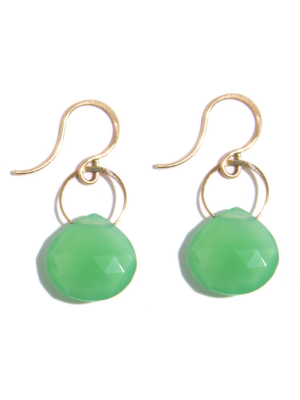 Chrysoprase Single Drop Earrings