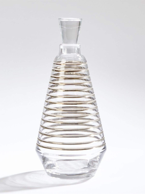 Global Views Platinum Banded Decanter - Clear