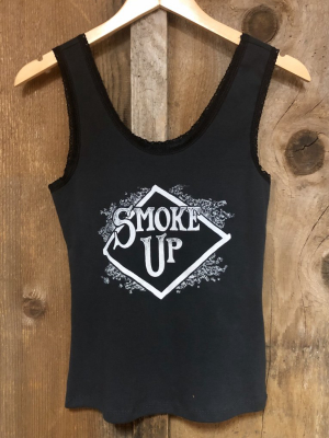 Smoke Up Lace Tank Blk/wht