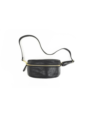 Black Leather Bum Bag